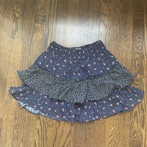 American Eagle Navy Floral Mini Skirt